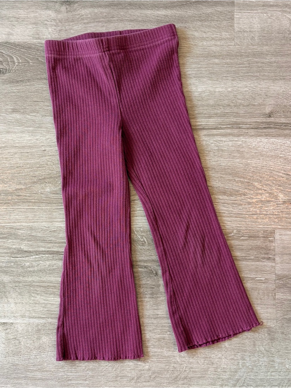 Carter's toddler girls cranberry ribbed flare leggings